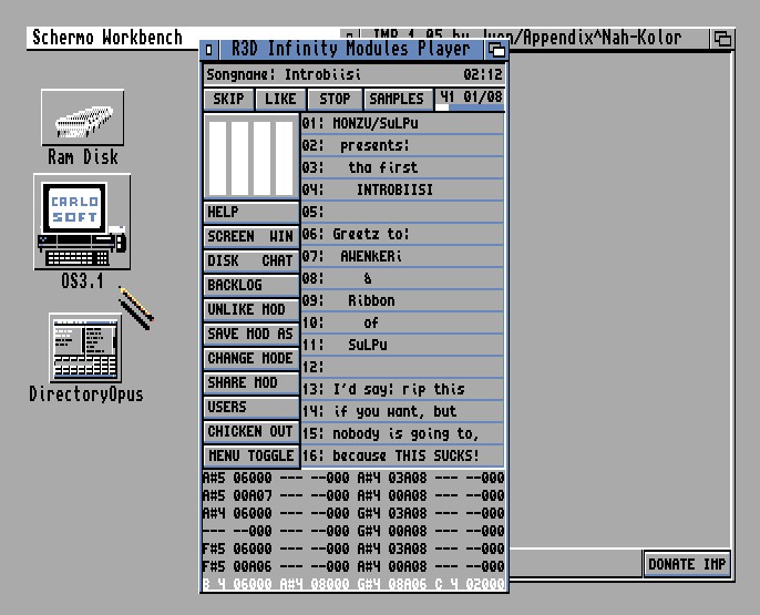 Infinity Modules Player v1.0 OS3 / Aros68K – AMIGATRONICS